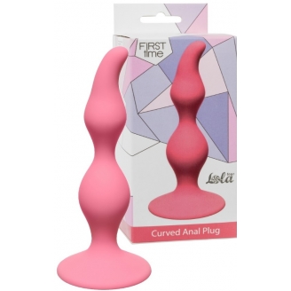 Розовая анальная пробка Сurved Anal Plug