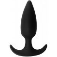 Черная силиконовая анальная пробка со смещенным центром тяжести