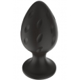 Черная силиконовая анальная рельефная пробка М
