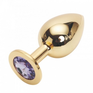 Стальная пробка Jewelry Plug Medium Gold нежно-фиолетовая