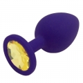 Фиолетовая силиконовая пробка с желтым кристаллом M