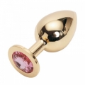 Стальная пробка Jewelry Plug Medium Gold нежно-розовая