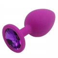 Пурпурная силиконовая пробка с фиолетовым стразом