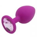 Пурпурная силиконовая пробка с нежно-фиолетовым стразом