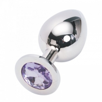 Стальная пробка Jewelry Plug Medium Silver нежно-фиолетовая