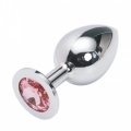 Стальная пробка Jewelry Plug Medium Silver нежно-розовая