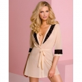 Бежевый халатик с черными вставками Daisy XXL/XXXL