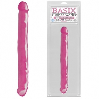Двухсторонний фаллоимитатор Basix Rubber Works 12 in Double Dong Pink