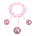 Кольцо с 3 утяжеляющими шариками розовое Ball Banger Cock Ring