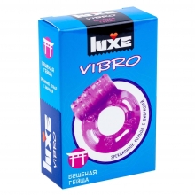 Виброкольцо с презервативом Luxe Vibro Бешеная Гейша