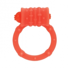 Стимулирующее кольцо с вибро-моторчиком апельсиновое Posh