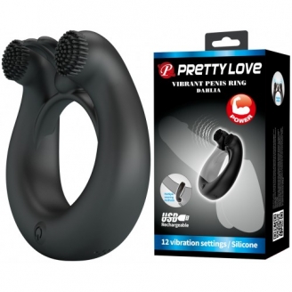 Перезаряжаемое эрекционное виброкольцо Vibrant Penis Ring Dahlia