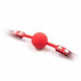 Силиконовый красный кляп-шарик на ремне