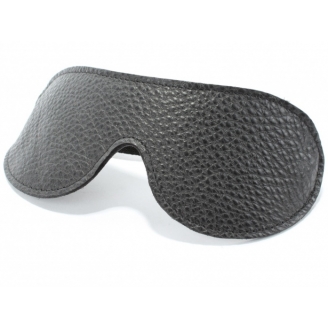 Черная маска на глаза из натуральной кожи