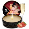 Массажная аромасвеча Shunga Romance Sparkling Strawberry Wine c ароматом клубники и шампанского 30 мл