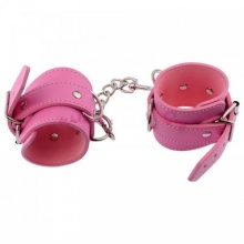 Розовые наручники с карабином