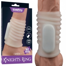 Рельефная вибронасадка на пенис Vibrating Spiral Knights Ring
