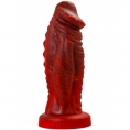 Искушающий фантазийный вибратор из жидкого силикона Black and Red by Toyfa Monster Saur 20 см
