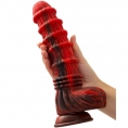 Искушающий фантазийный вибратор из жидкого силикона Black and Red by Toyfa Monster Tops 27 см