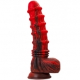 Искушающий фантазийный вибратор из жидкого силикона Black and Red by Toyfa Monster Tops 27 см