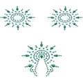 Пэстисы Breast & Pubic Jewelry зеленые и голубые Crystal Stiker