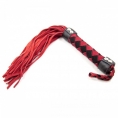 Черно-красная плеть замшевая с узором 39 см