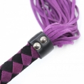Черно-фиолетовая замшевая плеть с узором 39 см