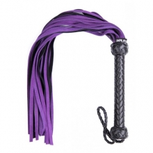 Черно-фиолетовая плеть из натуральной замши 70 см