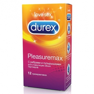 Презервативы Durex №12 Pleasuremax с ребрами и пупырышками для стимуляции обоих партнеров