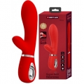 Перезаряжаемый вибратор с клиторальным стимулятором Pretty Love Thomas красный