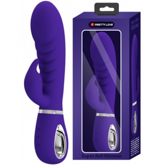 Перезаряжаемый вибратор с клиторальным стимулятором Pretty Love Prescott фиолетовый
