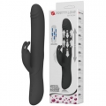 Вибромассажер Byron с клиторальным стимулятором и движущимися в стволе шариками черный