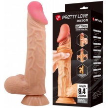 Реалистичный фаллоимитатор с эффектом двойной кожи телесный Pretty Love Sliding Skin Orton 24 см