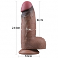 Темнокожий фаллос-гигант Dual Layered Silicone Cock XXL 25 см