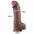 Темнокожий фаллос-гигант Dual Layered Silicone Cock XXL 33 см