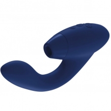 Роскошный бесконтактный клиторальный стимулятор со стимуляцией G точки Womanizer Duo синий
