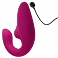 Бесконтактный вакуумно-волновой стимулятор клитора с вибрацией и вагинальным отростком Womanizer Blend малиновый