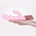 Розовый вибратор-пульсатор с клиторальным стимулятором и движущимся язычком для зоны G Selove Fluttery