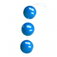 Три вагинальных шарика на сцепке Sexual Balls голубые