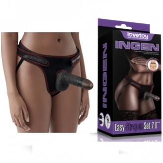 Страпон черный Easy Strapon Set 18 см