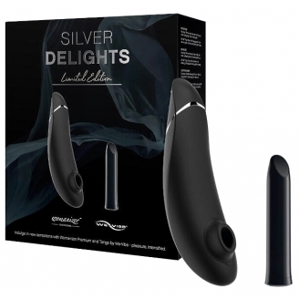 Набор стимуляторов Silver Delights Wonamizer Premium + We-Vibe Tango, серебристый